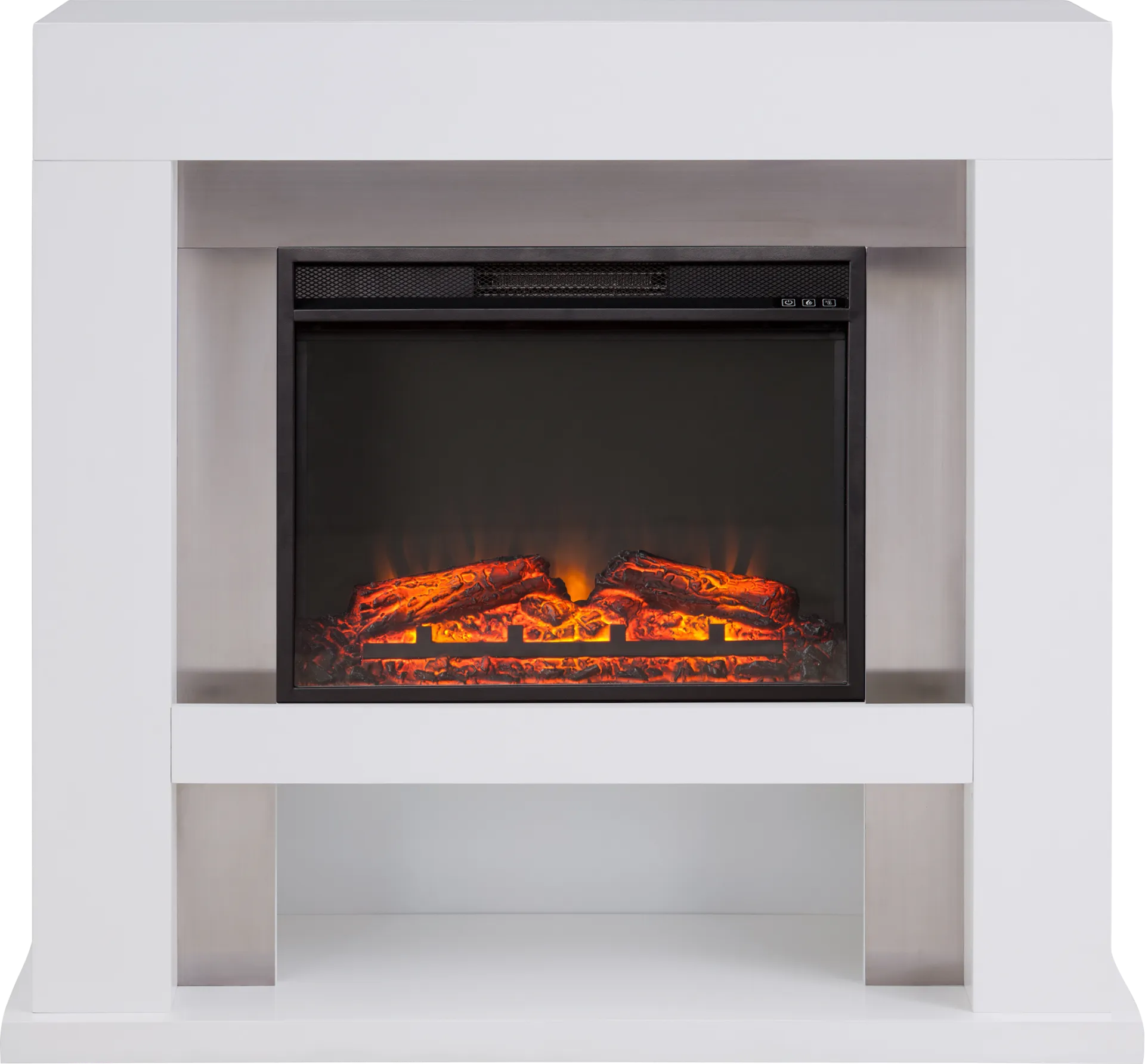 Linkmeadow V White 44 in. Console with Electric Fireplace - Image 1