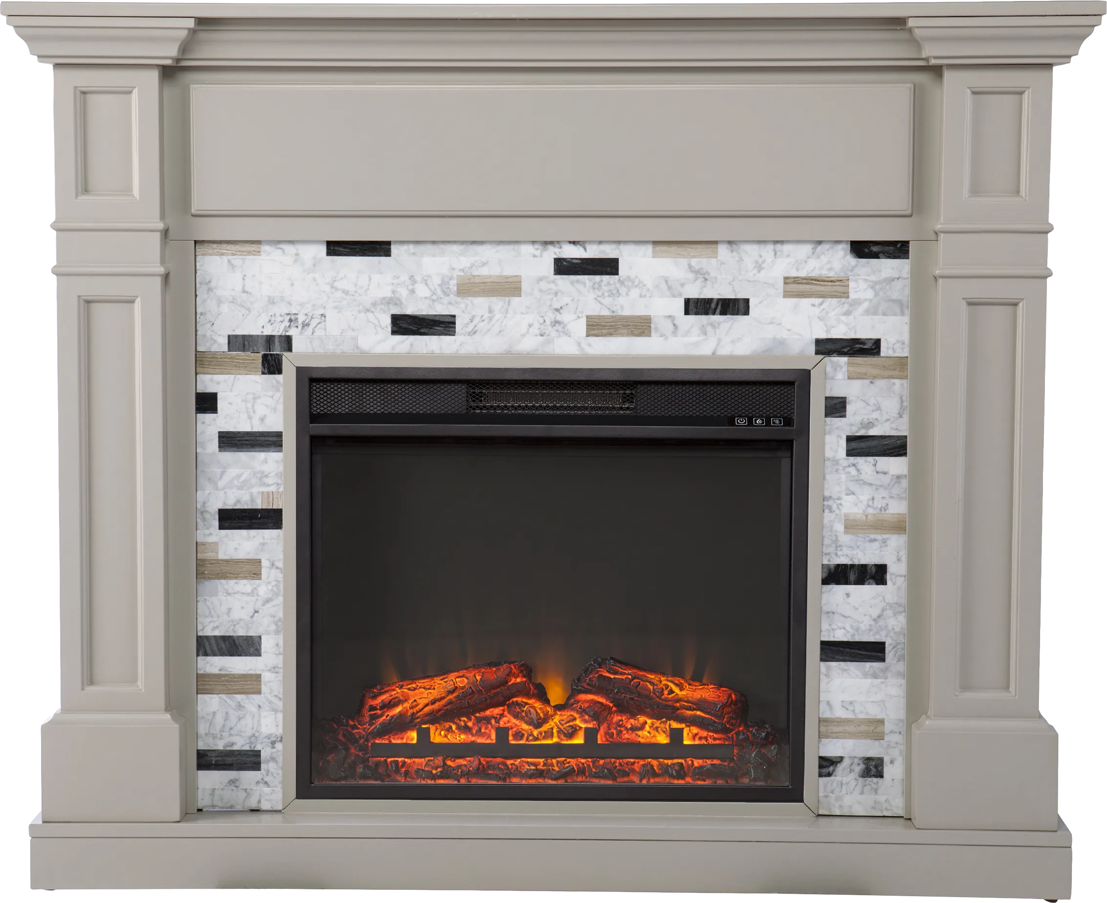 Stembridge V Gray 48 in. Console with Electric Fireplace - Thumbnail - Image 1