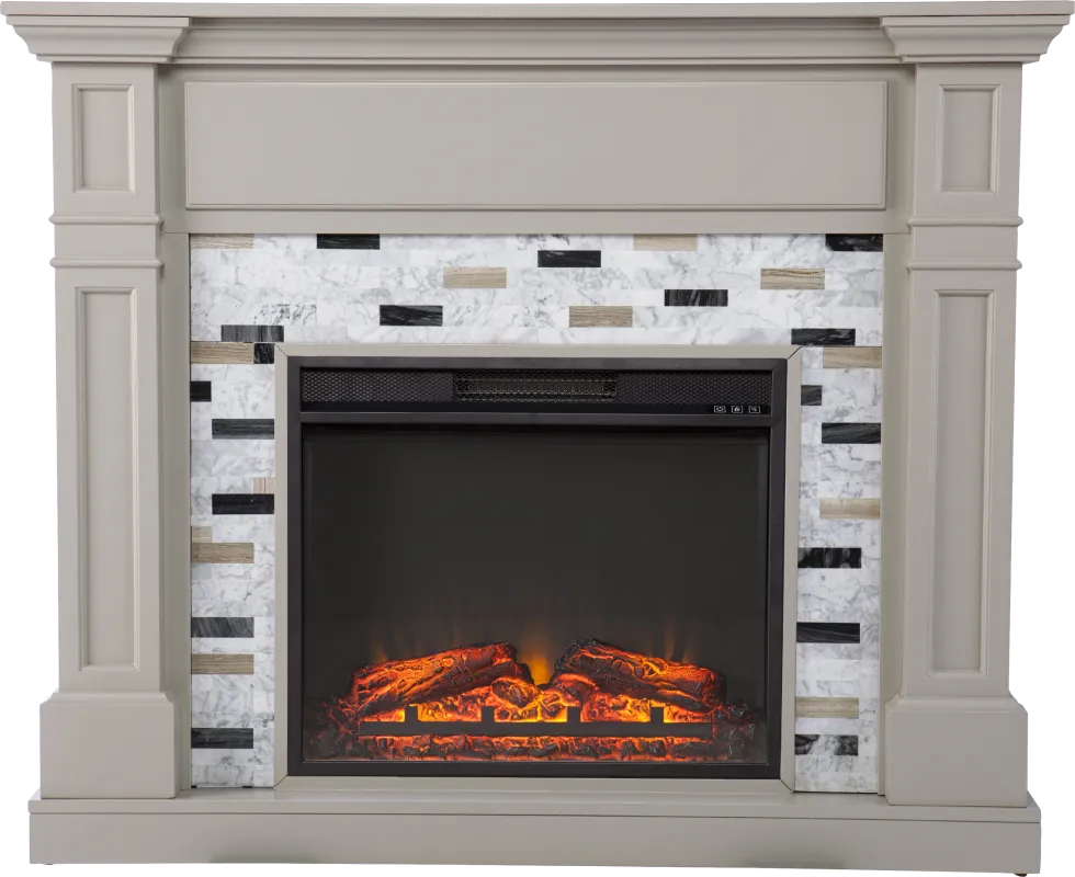 Stembridge V Gray 48 in. Console with Electric Fireplace