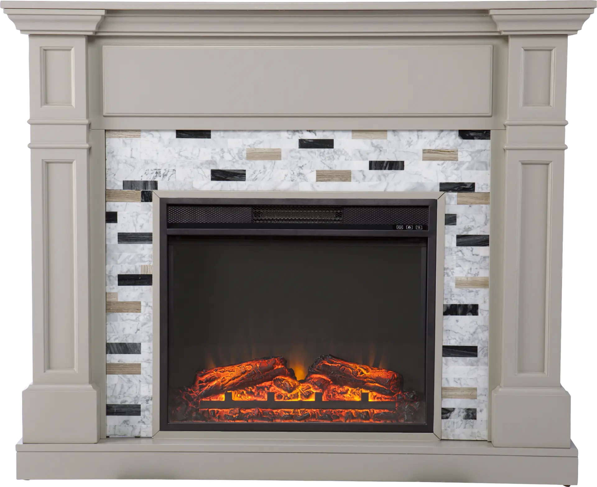 Stembridge V Gray 48 in. Console with Electric Fireplace