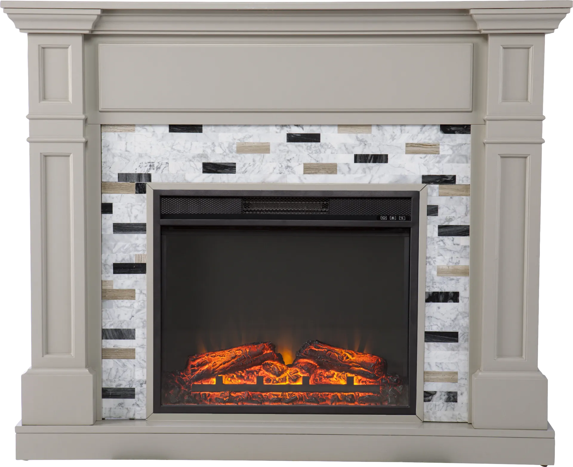 Stembridge V Gray 48 in. Console with Electric Fireplace - Image 1