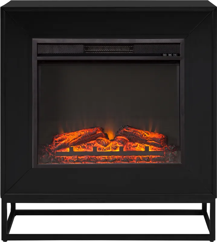 Frescan V Black 33 in. Console with Electric Fireplace