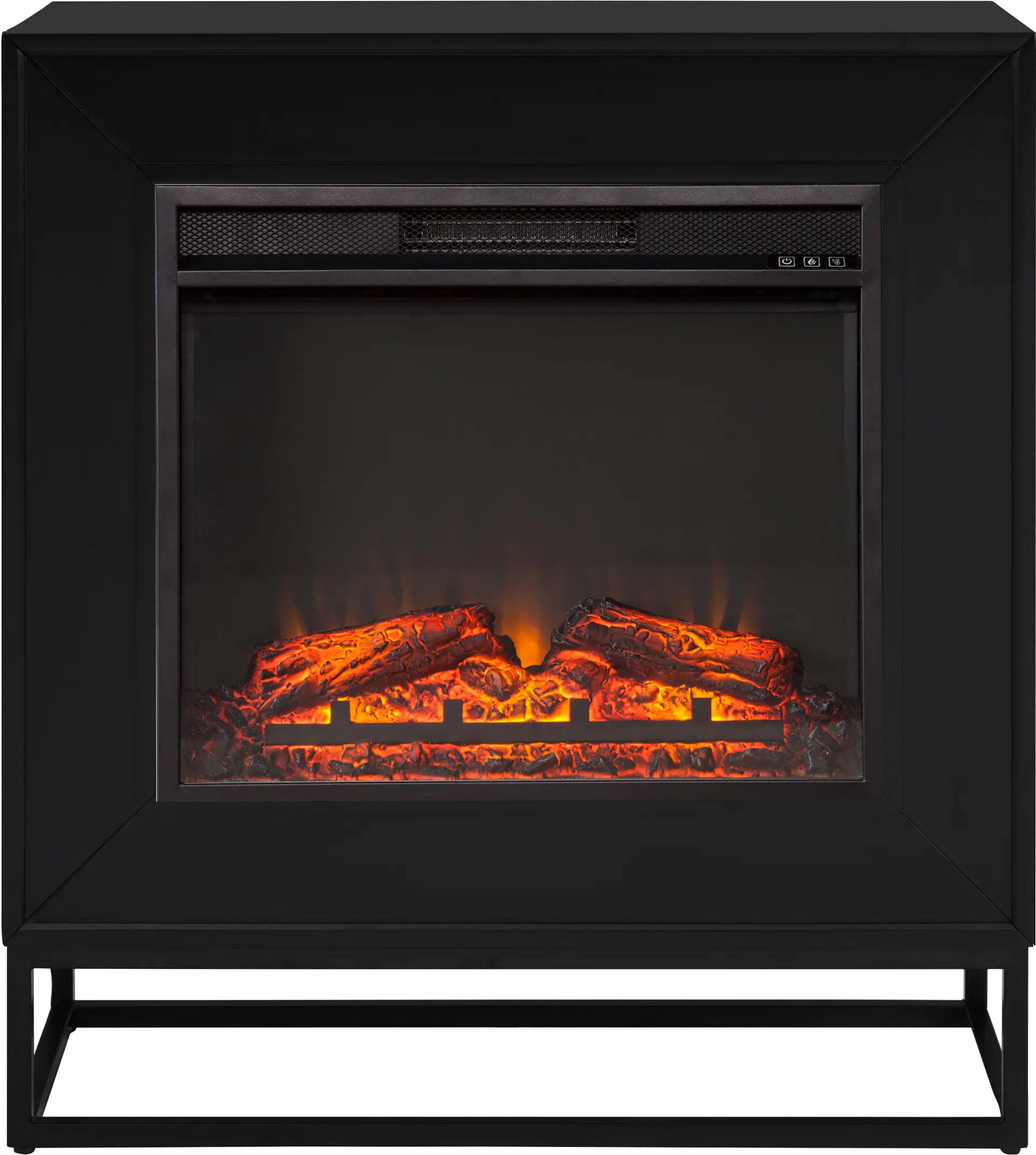 Frescan V Black 33 in. Console with Electric Fireplace