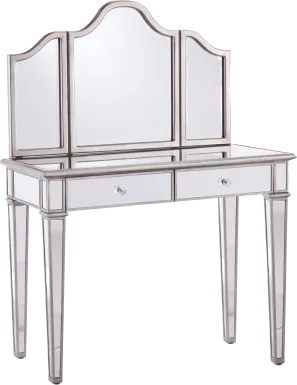 Llanfair Silver Vanity with Mirror 2pc Set