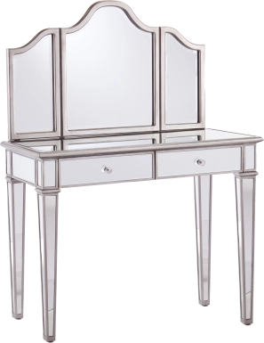 Llanfair Silver Vanity with Mirror 2pc Set