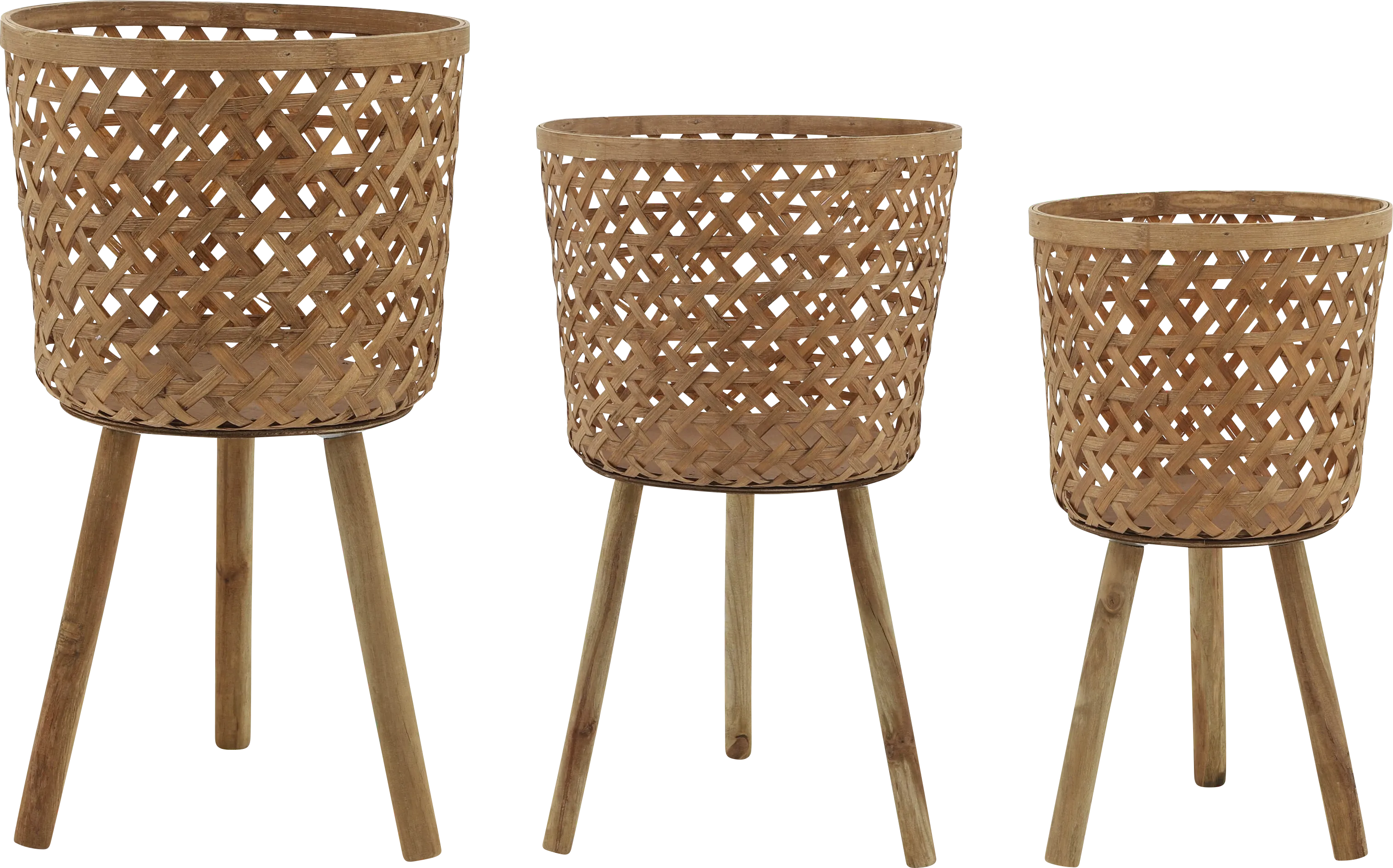 Marcall Brown Planter, Set of 3 - Thumbnail - Image 1