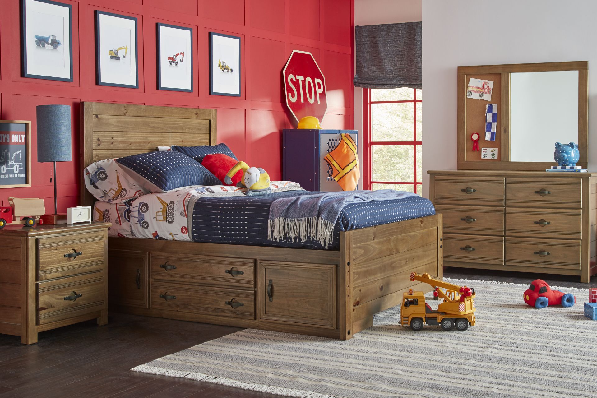 Kids Creekside 2.0 Chestnut Twin Panel Bed with 2 Storage Side Rails - Image 2