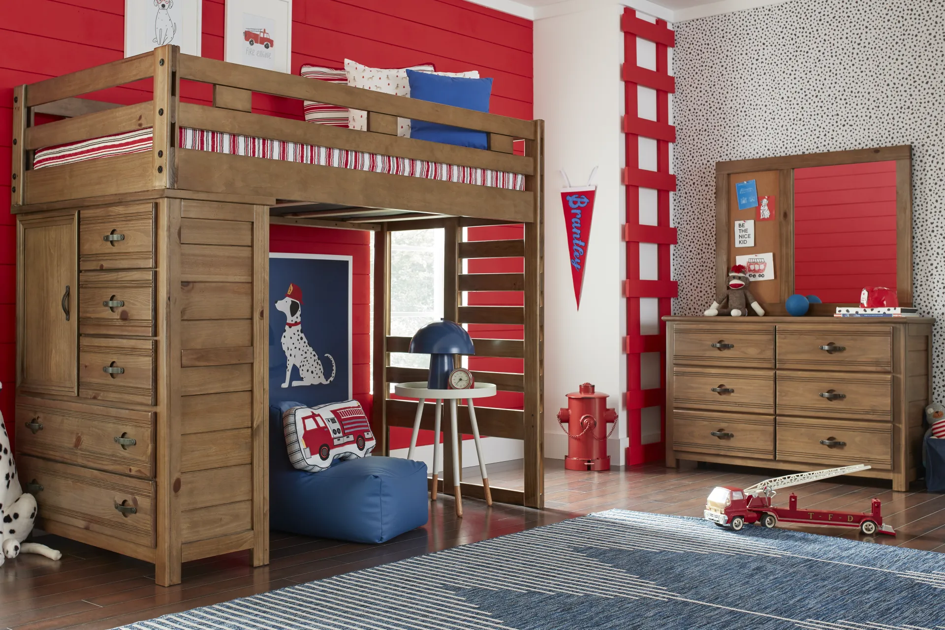 Kids Creekside 2.0 Chestnut Twin Loft with Chest - Image 1