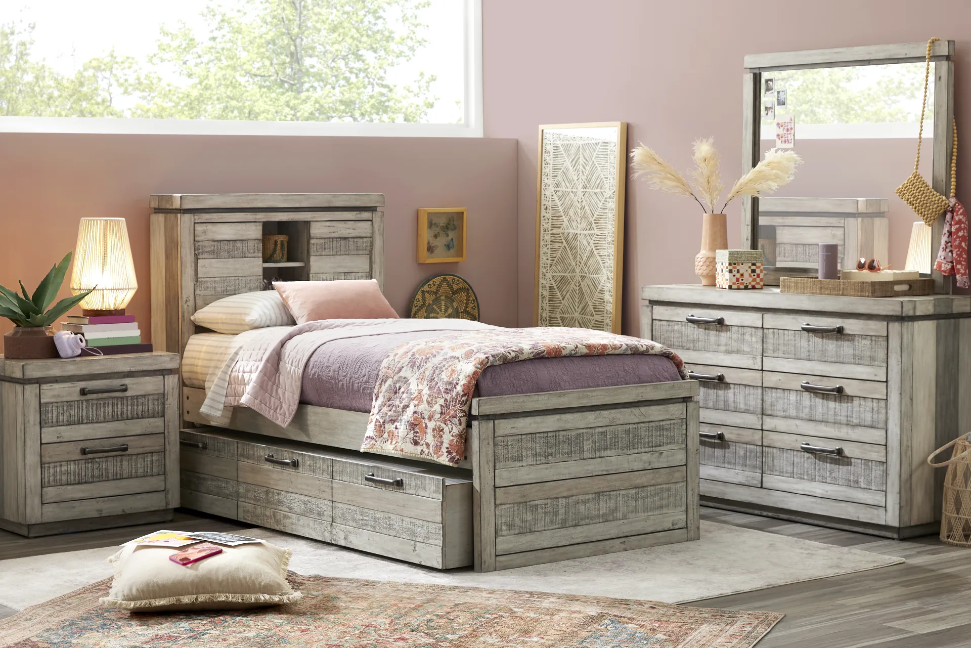 Kids Westover Hills Jr Gray Twin Bookcase Bed - Image 1