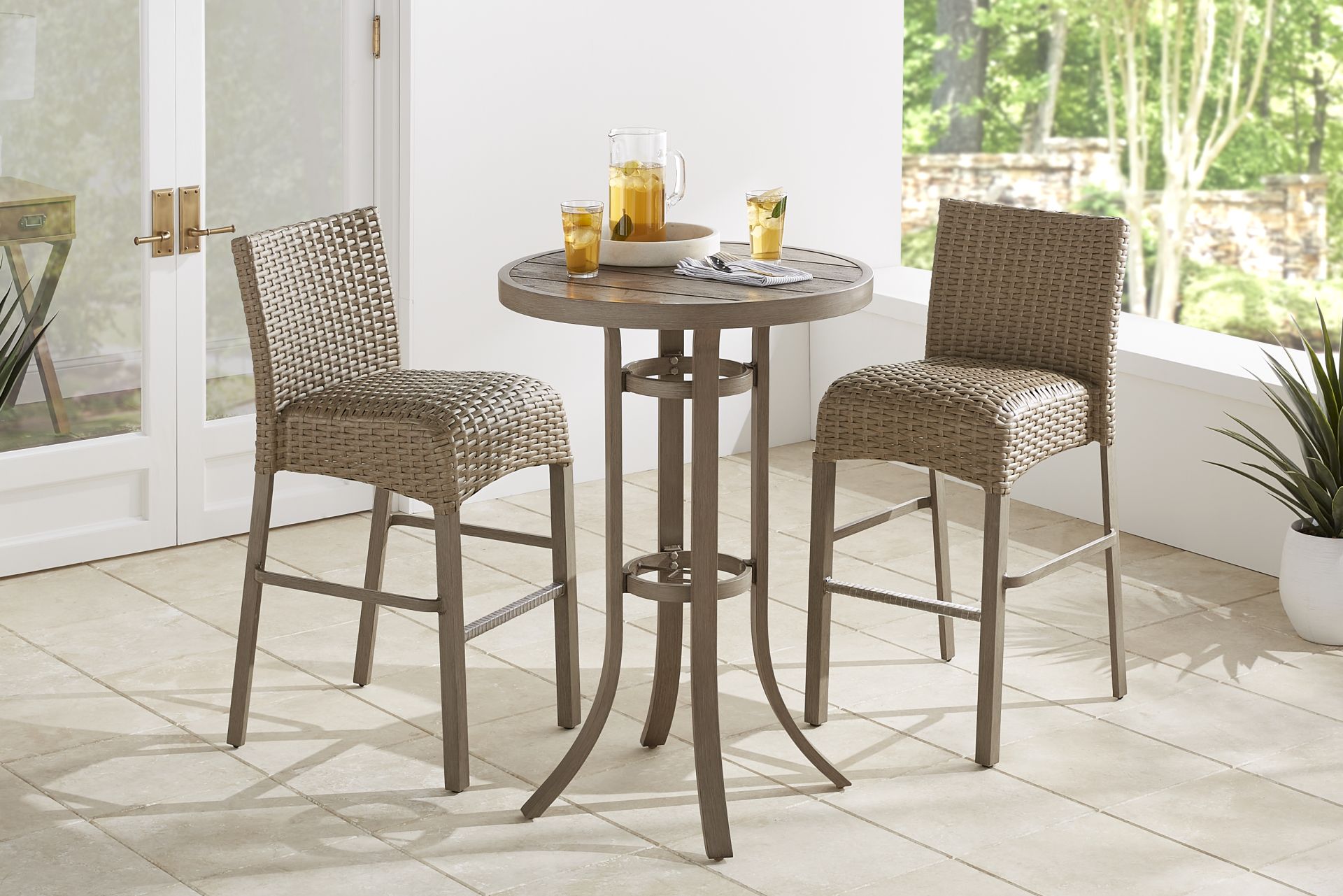 Siesta Key Gray Outdoor Barstool - Image 2