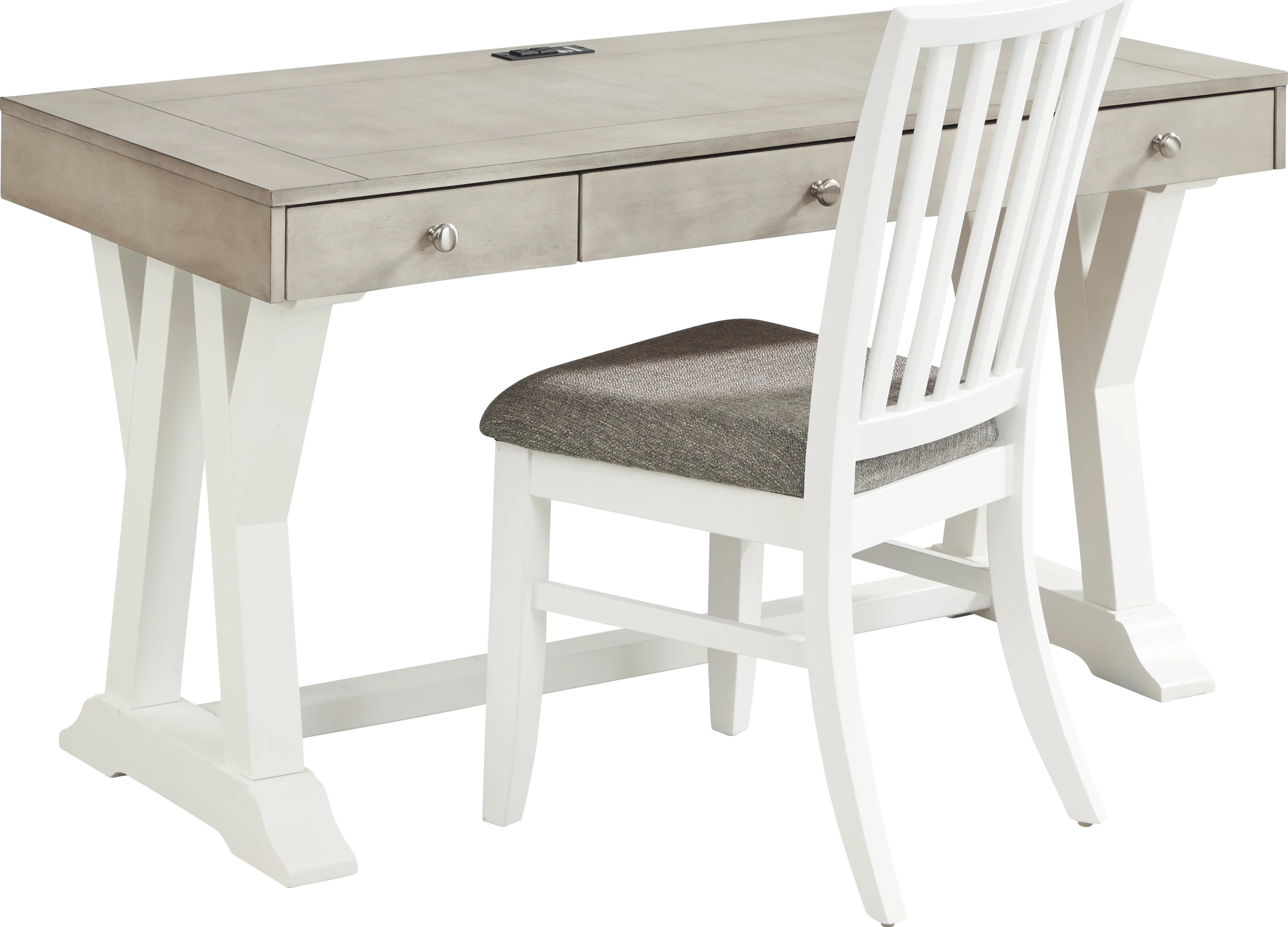 Hilton Head White Desk with Chair - Thumbnail - Image 1