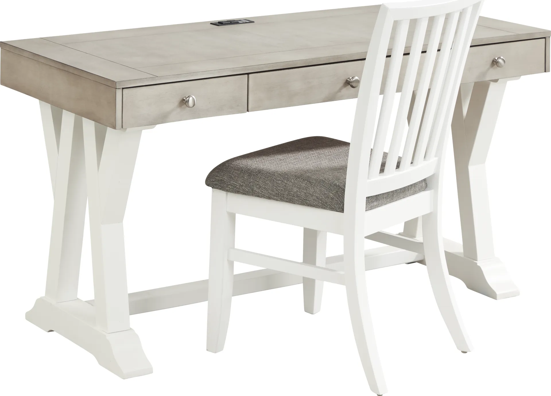 Hilton Head White Desk with Chair - Image 1