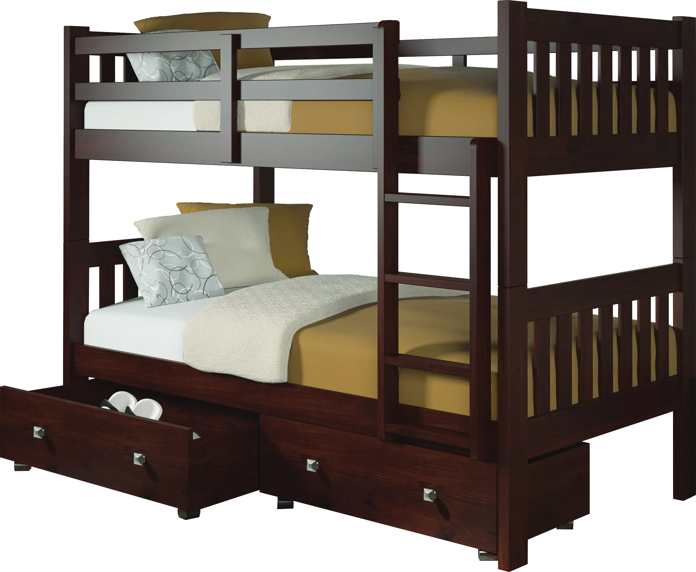 Cormac Brown Twin/Twin Bunk Bed with Storage Drawers - Thumbnail - Image 1