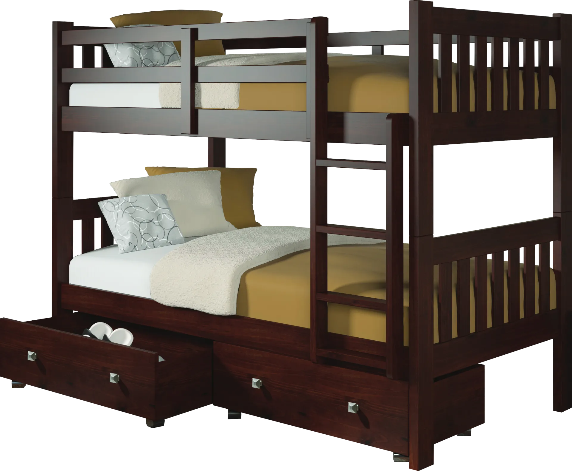 Cormac Brown Twin/Twin Bunk Bed with Storage Drawers - Image 1