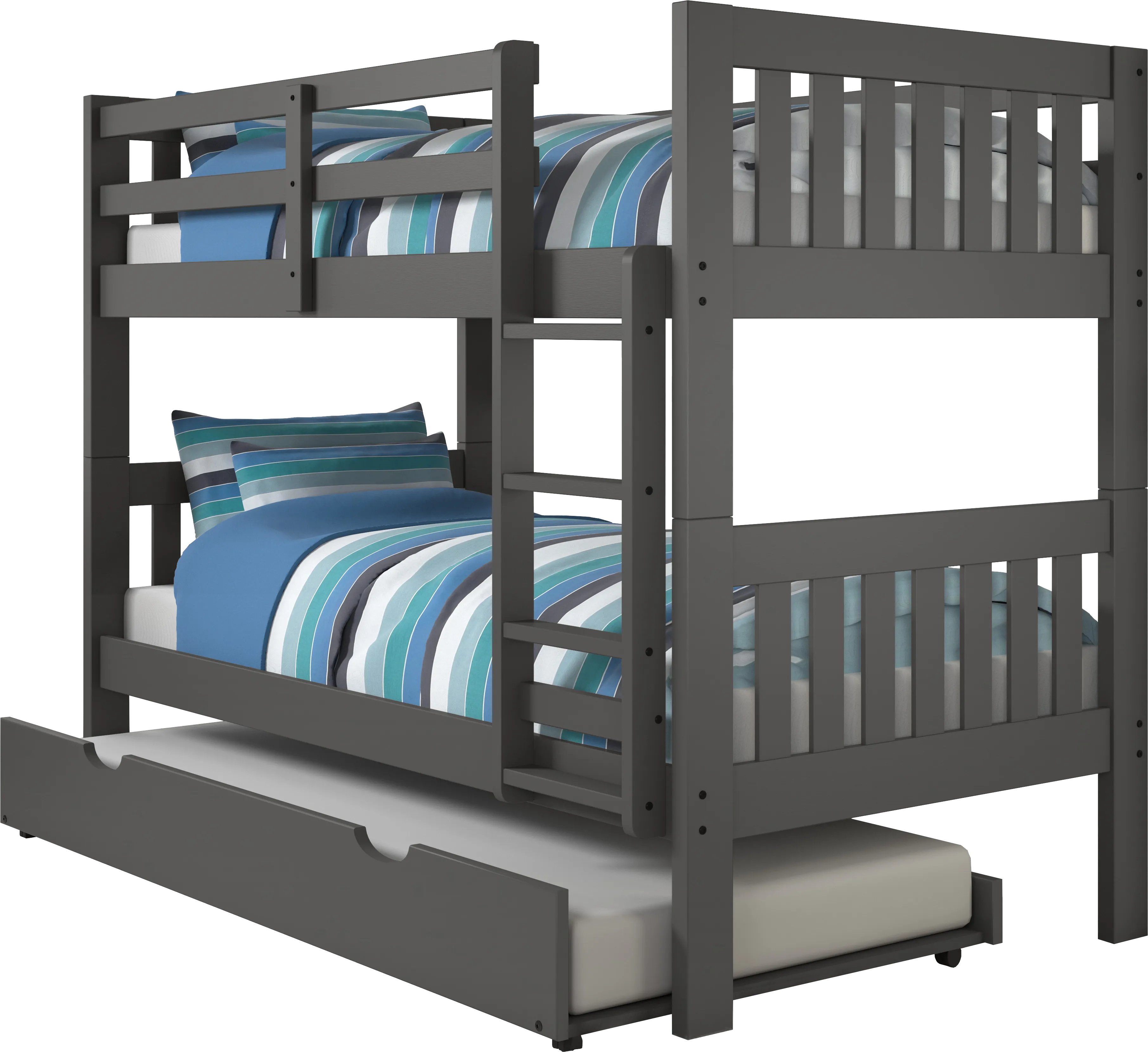 Dashill Gray Twin/Twin Step Bunk Bed - Thumbnail - Image 1
