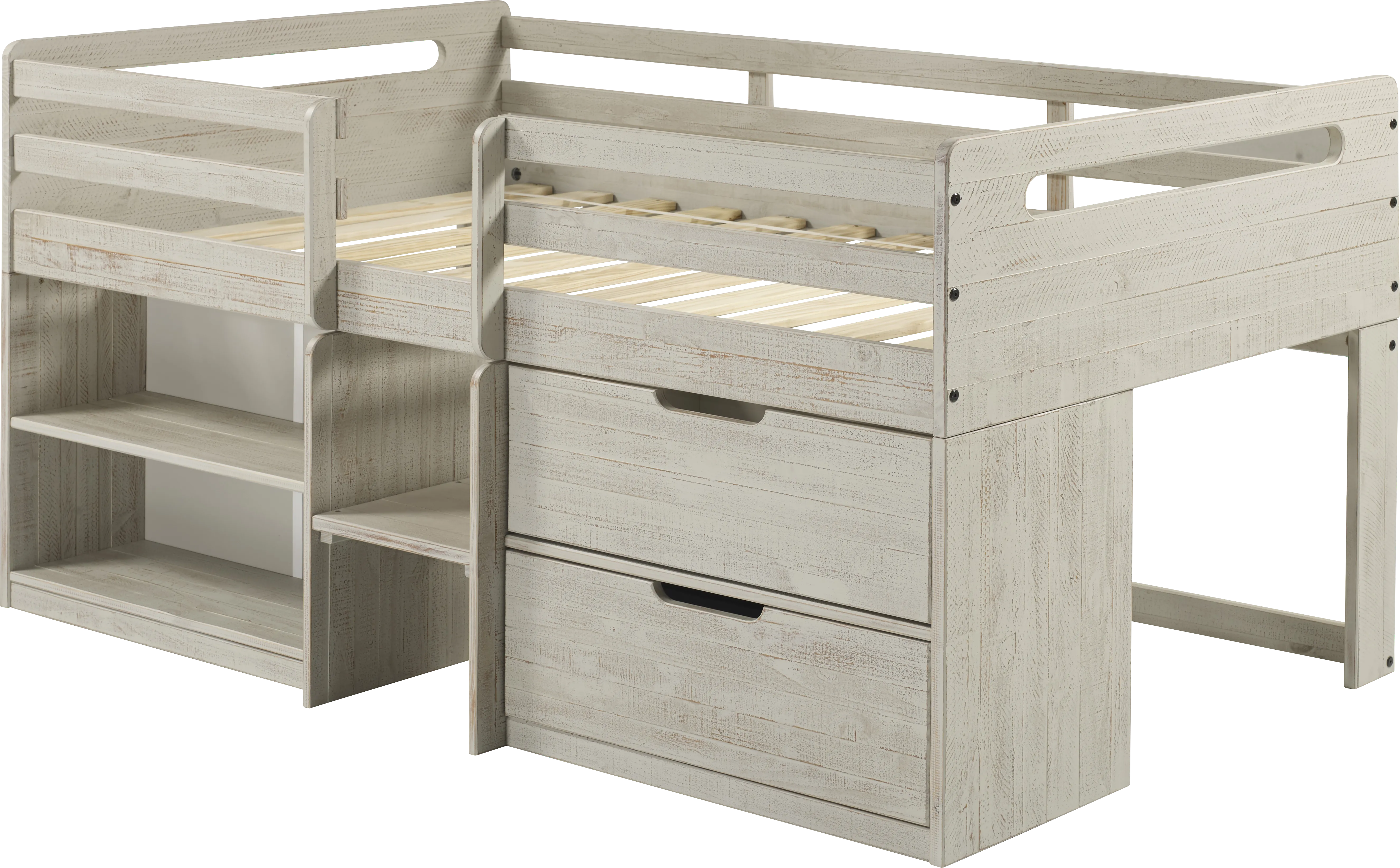 Blanchard Gray Twin Low Loft Bed - Thumbnail - Image 1