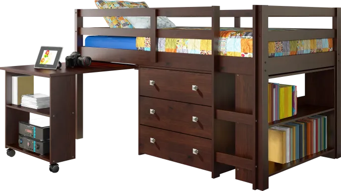 McVay Brown Twin Low Loft Bed