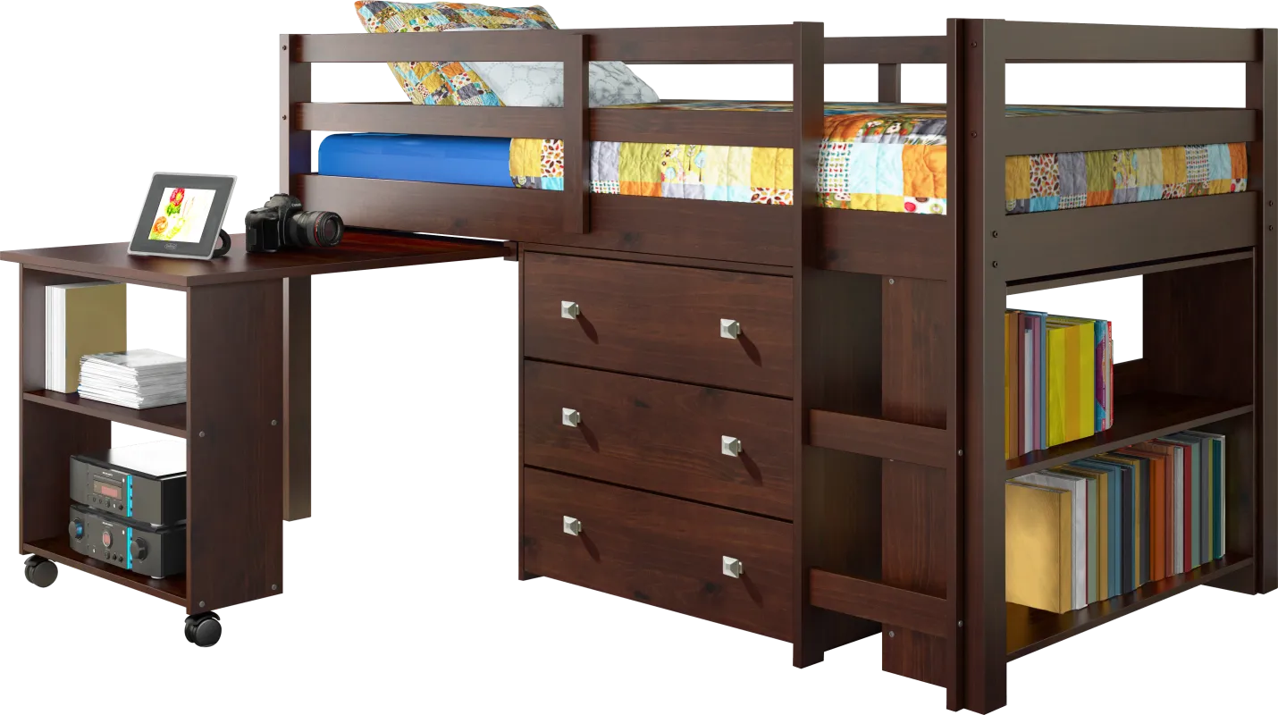 McVay Brown Twin Low Loft Bed