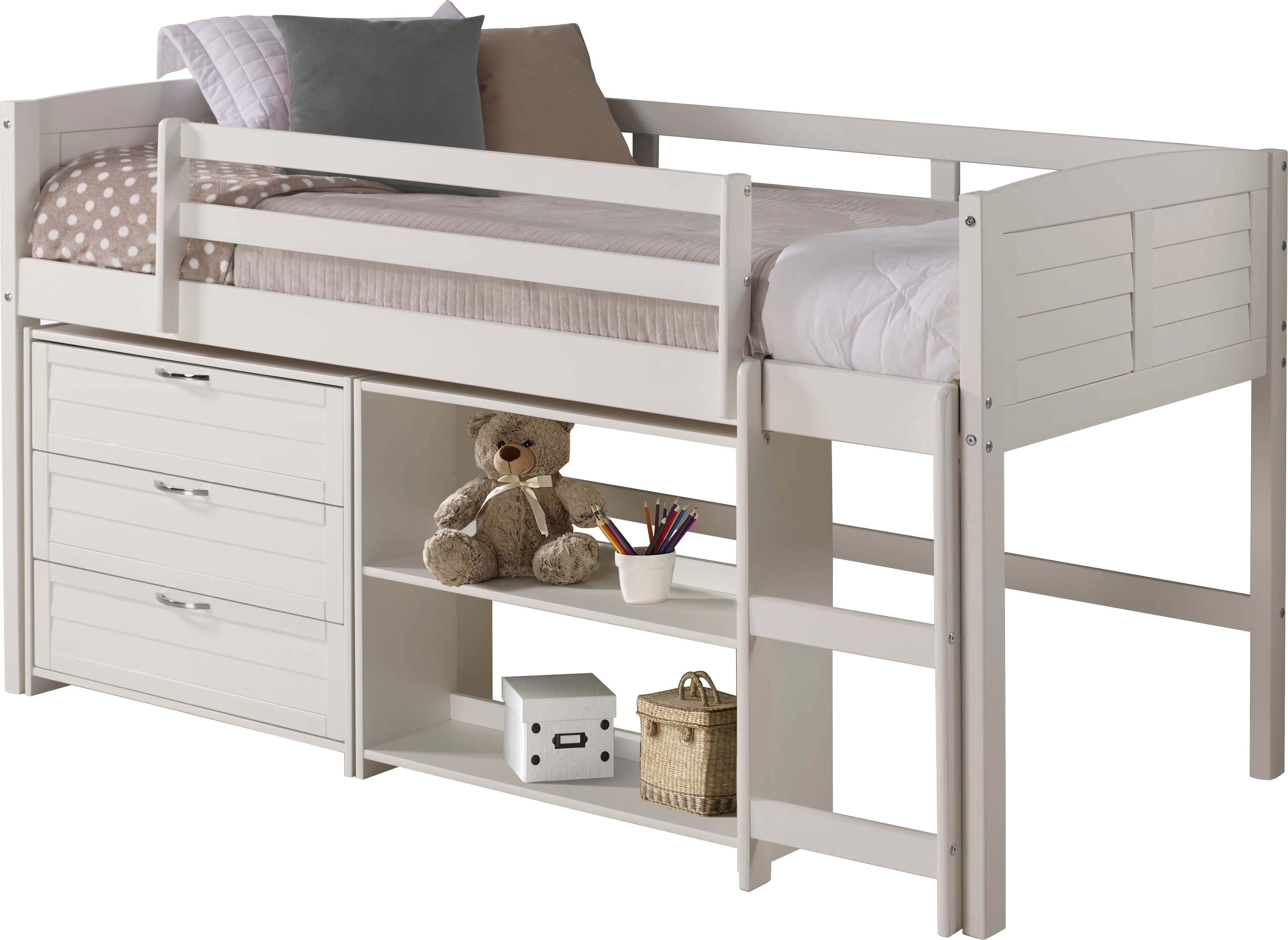 Milmarson White Twin Loft Bed - Thumbnail - Image 1