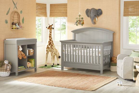 Kids Cottage Colors Gray Convertible Crib