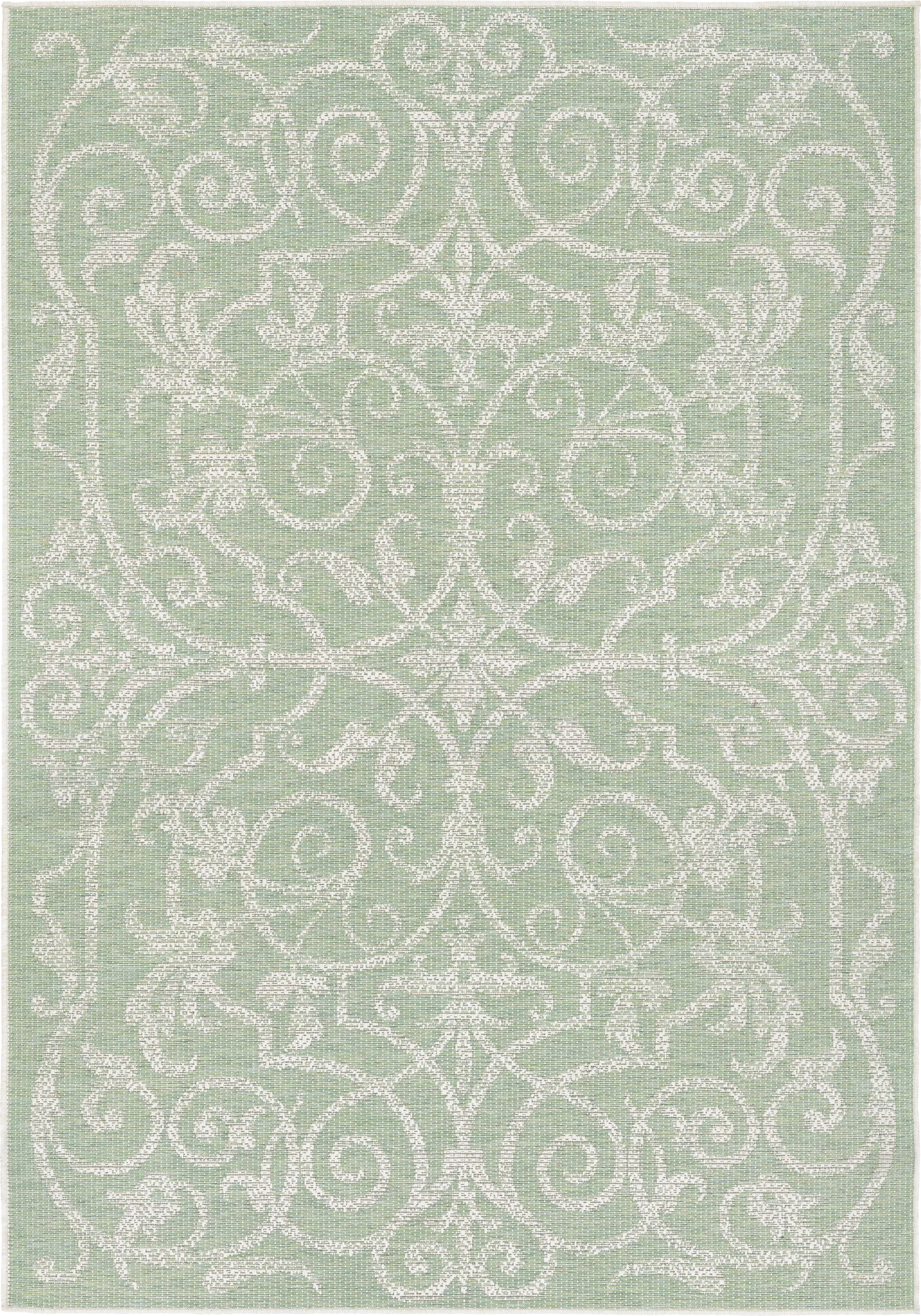Toulon Green 5'3 x 7'6 Indoor/Outdoor Rug