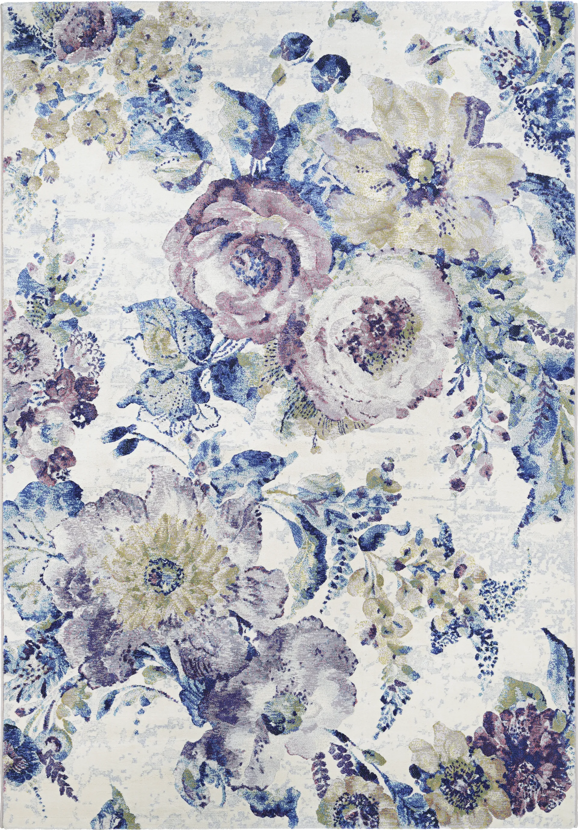 Floral Chic Blue 5'3 x 7'6 Rug - Image 1