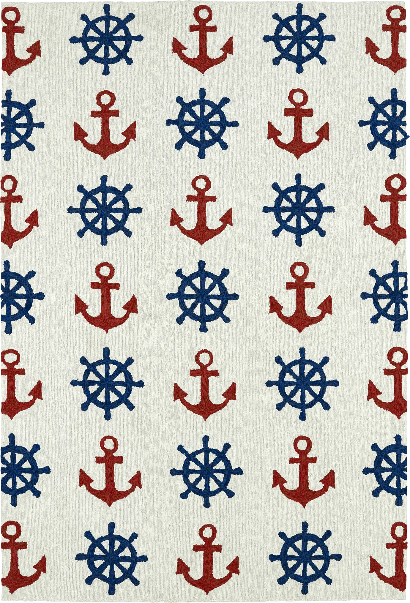 Nautical Life Ivory 7'6 x 9' Indoor/Outdoor Rug - Thumbnail - Image 1