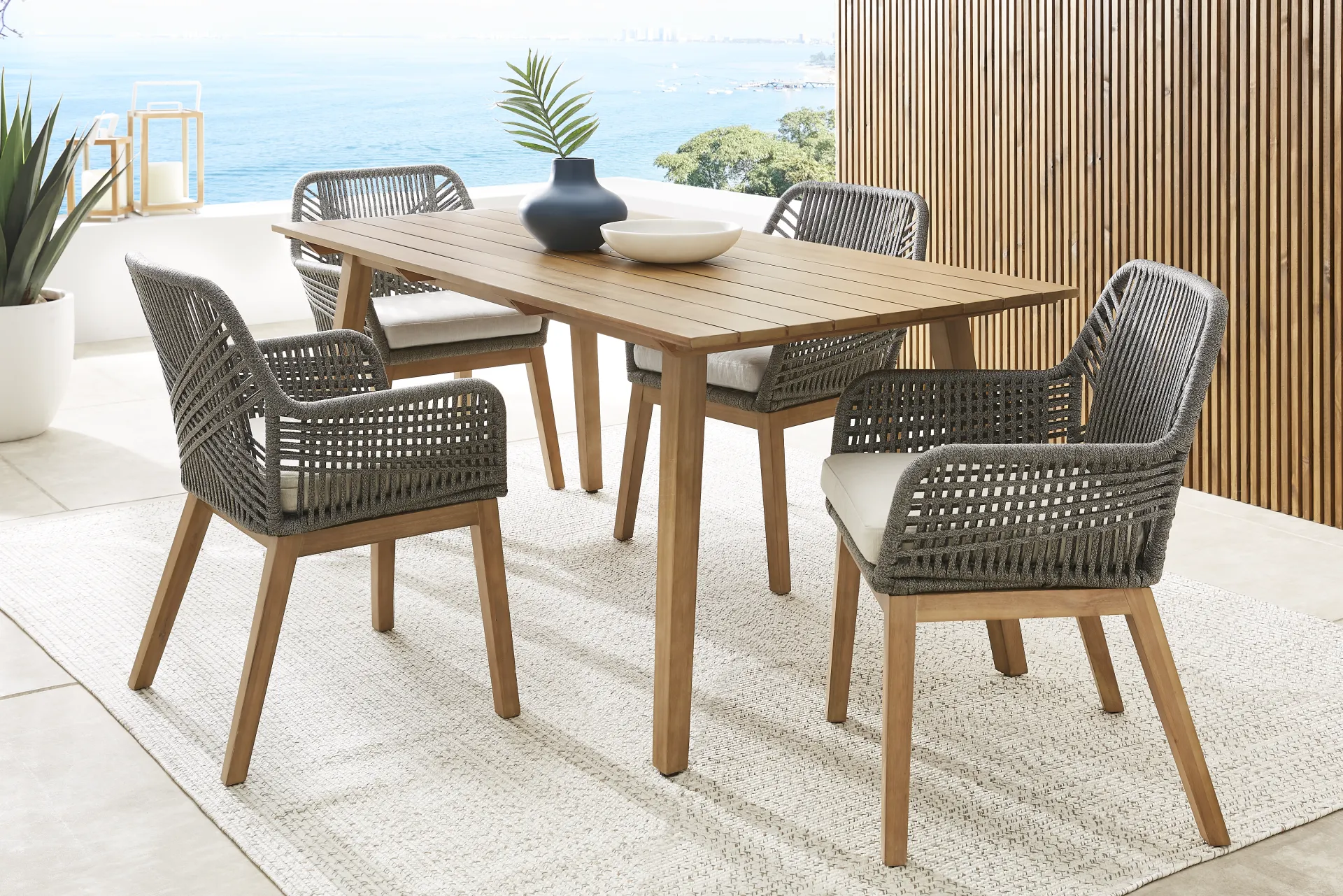 Tessere Natural Rectangle Outdoor Dining Table - Image 1