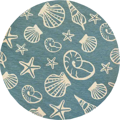 Cardita Blue 7'10 Round Indoor/Outdoor Rug