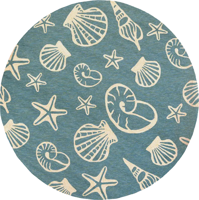 Cardita Blue 7'10 Round Indoor/Outdoor Rug
