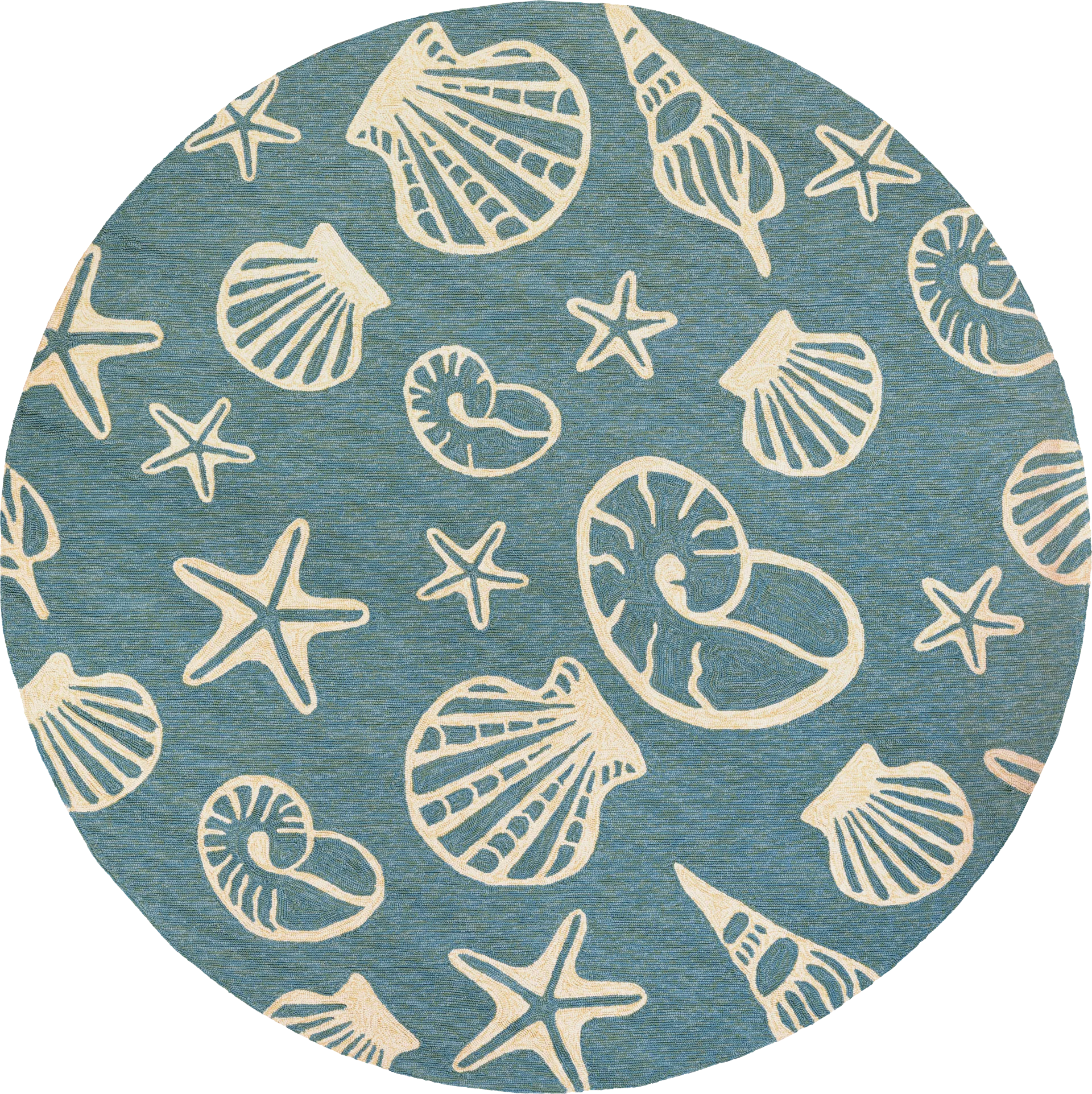 Cardita Blue 7'10 Round Indoor/Outdoor Rug - Image 1