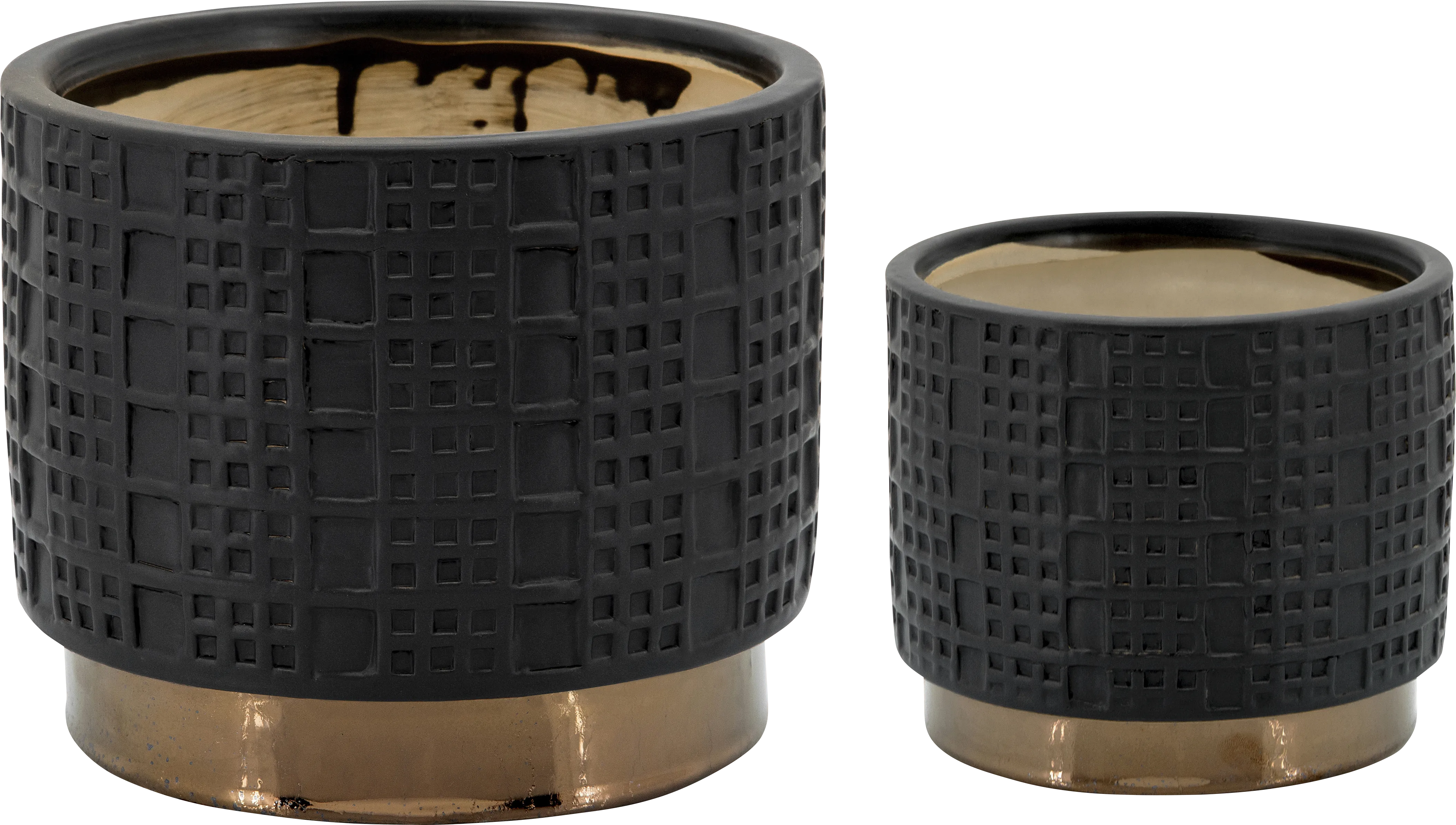 Winoca I Black Planter, Set of 2 - Thumbnail - Image 1