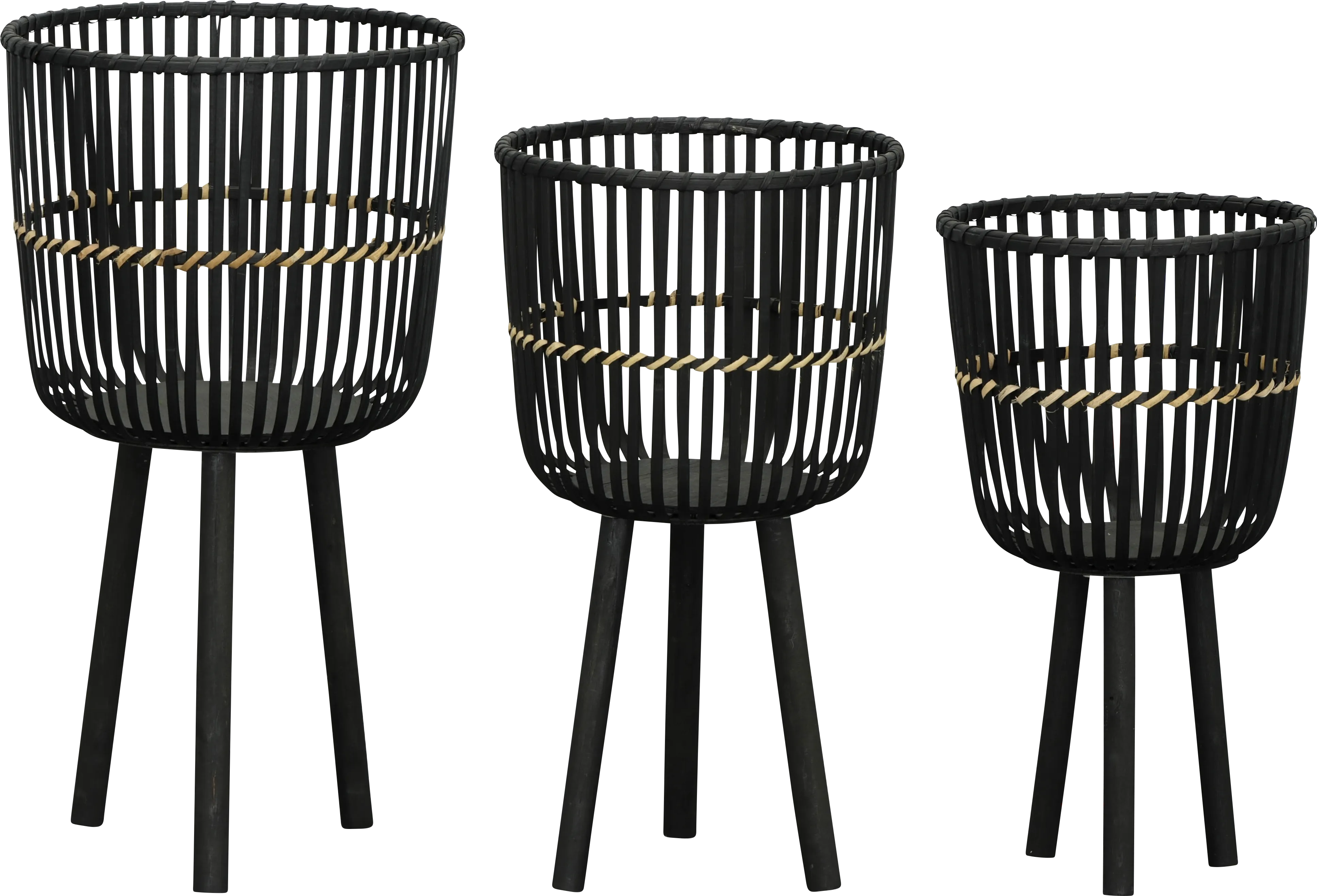 Lathrrop Black Planter, Set of 3 - Thumbnail - Image 1