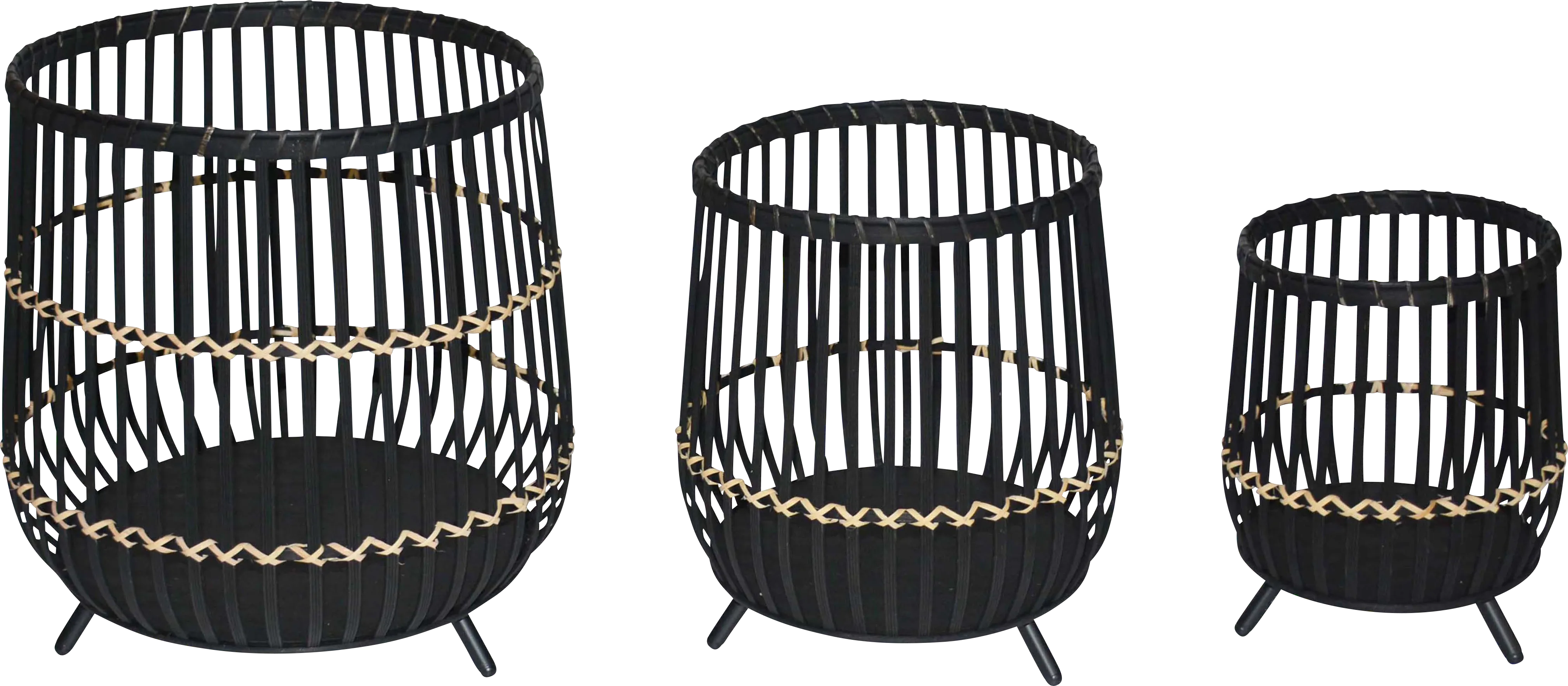 Varnedoe Black Planter, Set of 3 - Thumbnail - Image 1