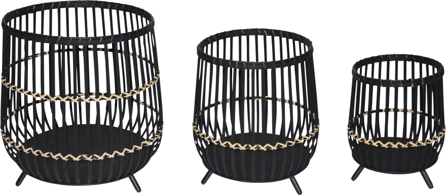 Varnedoe Black Planter, Set of 3