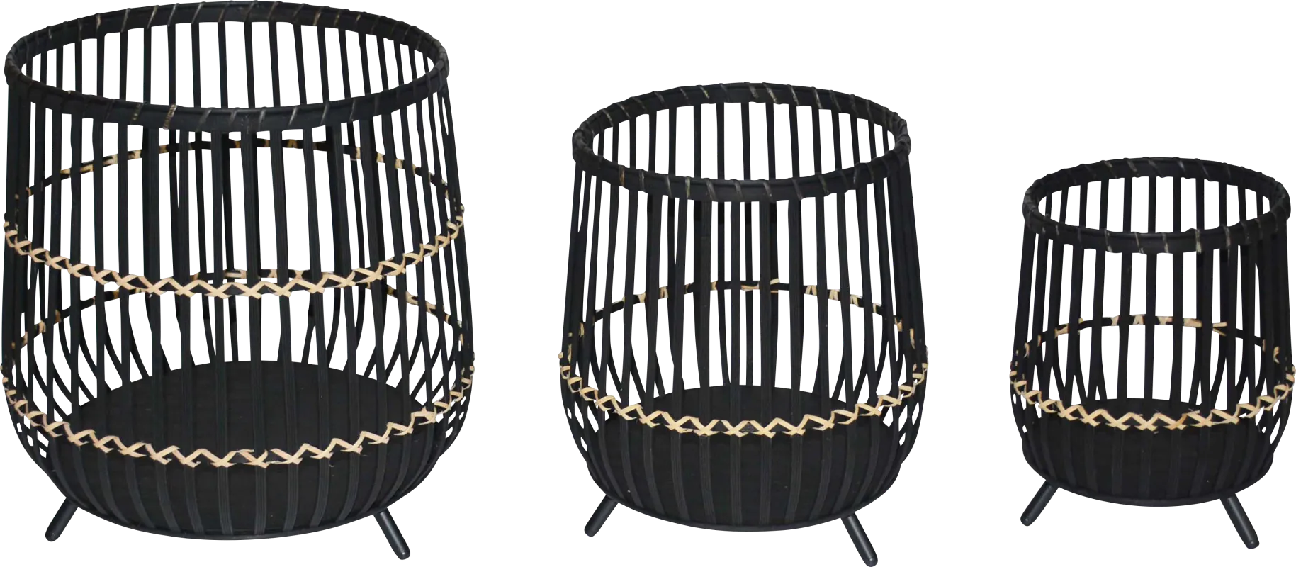 Varnedoe Black Planter, Set of 3