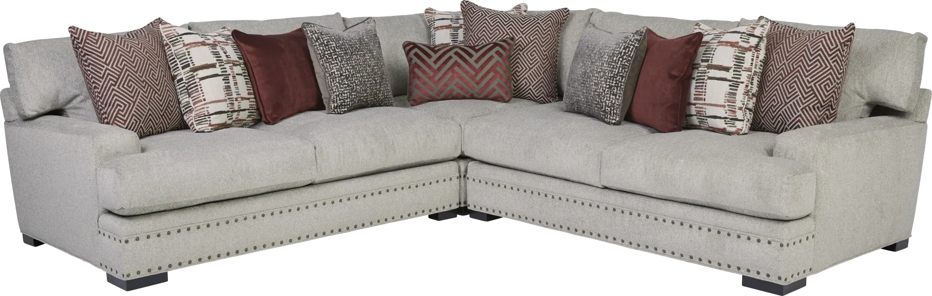 Tribeca Loft Beige 3 Pc Sectional - Image 2