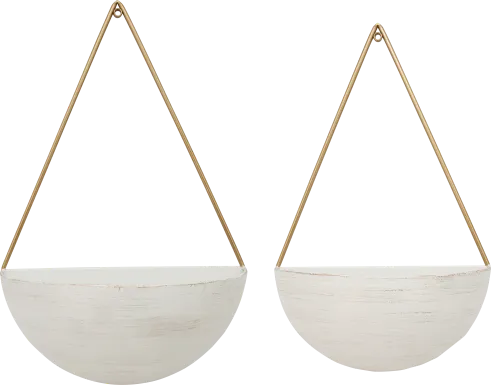 Evarts White Wall Planter, Set of 2