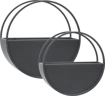 Eldington Black Wall Planter, Set of 2