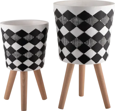 Wynola Black Planter, Set of 2