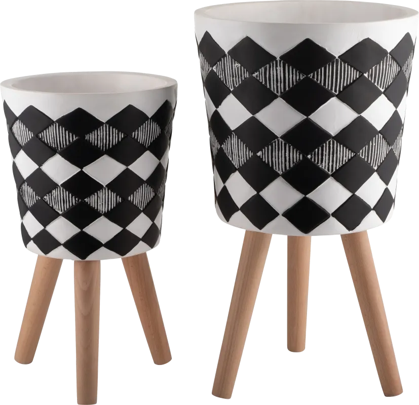 Wynola Black Planter, Set of 2