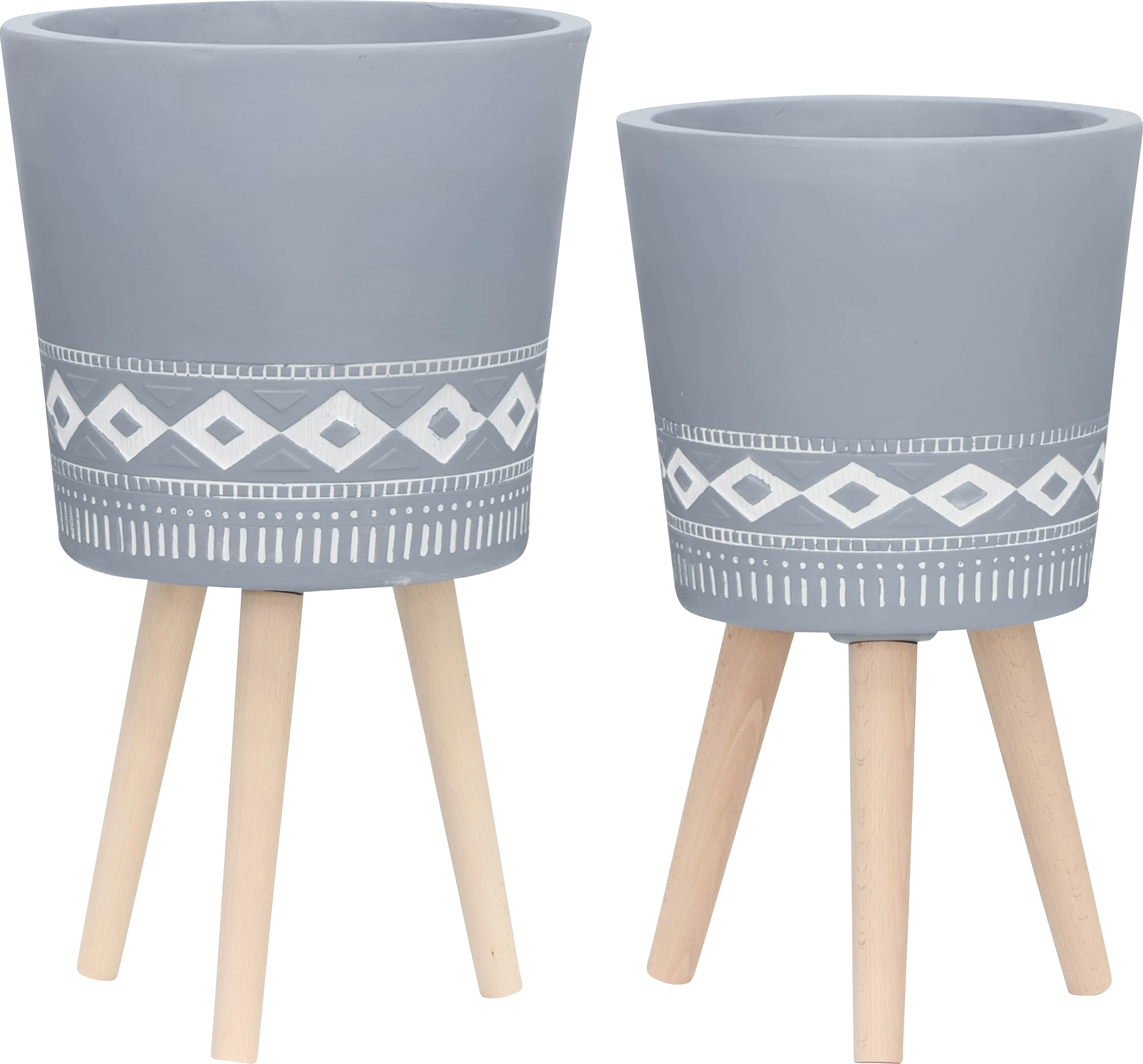 Winnekta Gray Planter, Set of 2 - Thumbnail - Image 1