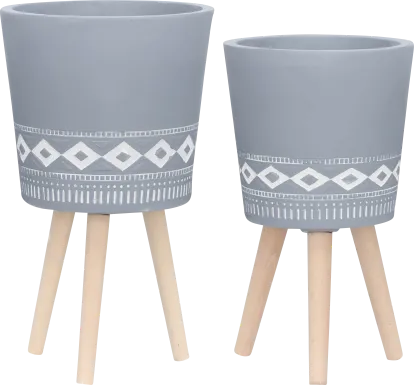 Winnekta Gray Planter, Set of 2