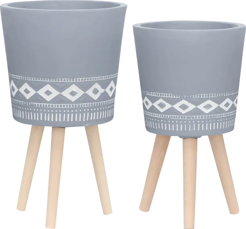 Winnekta Gray Planter, Set of 2
