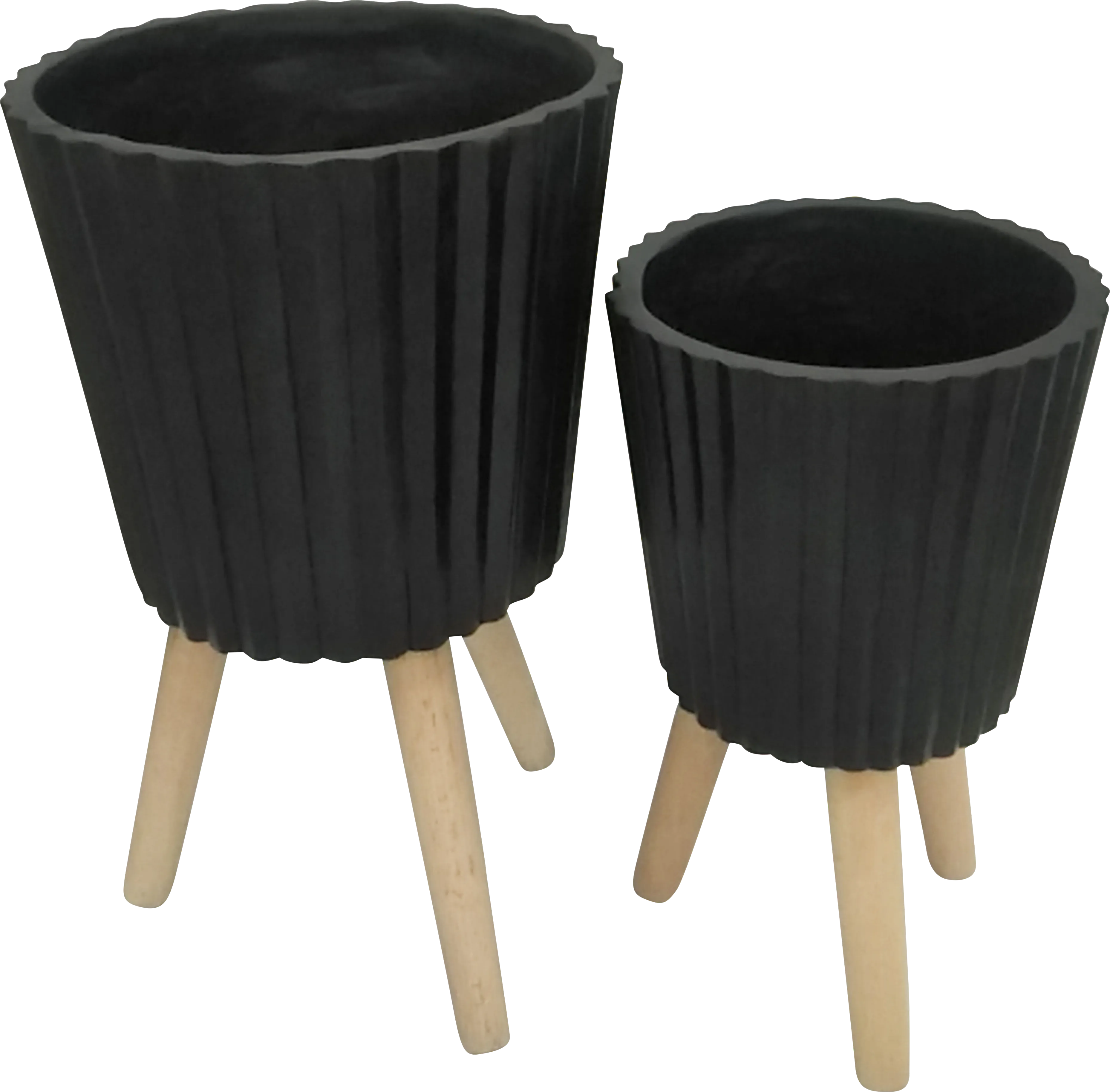 Weirton Black Planter, Set of 2