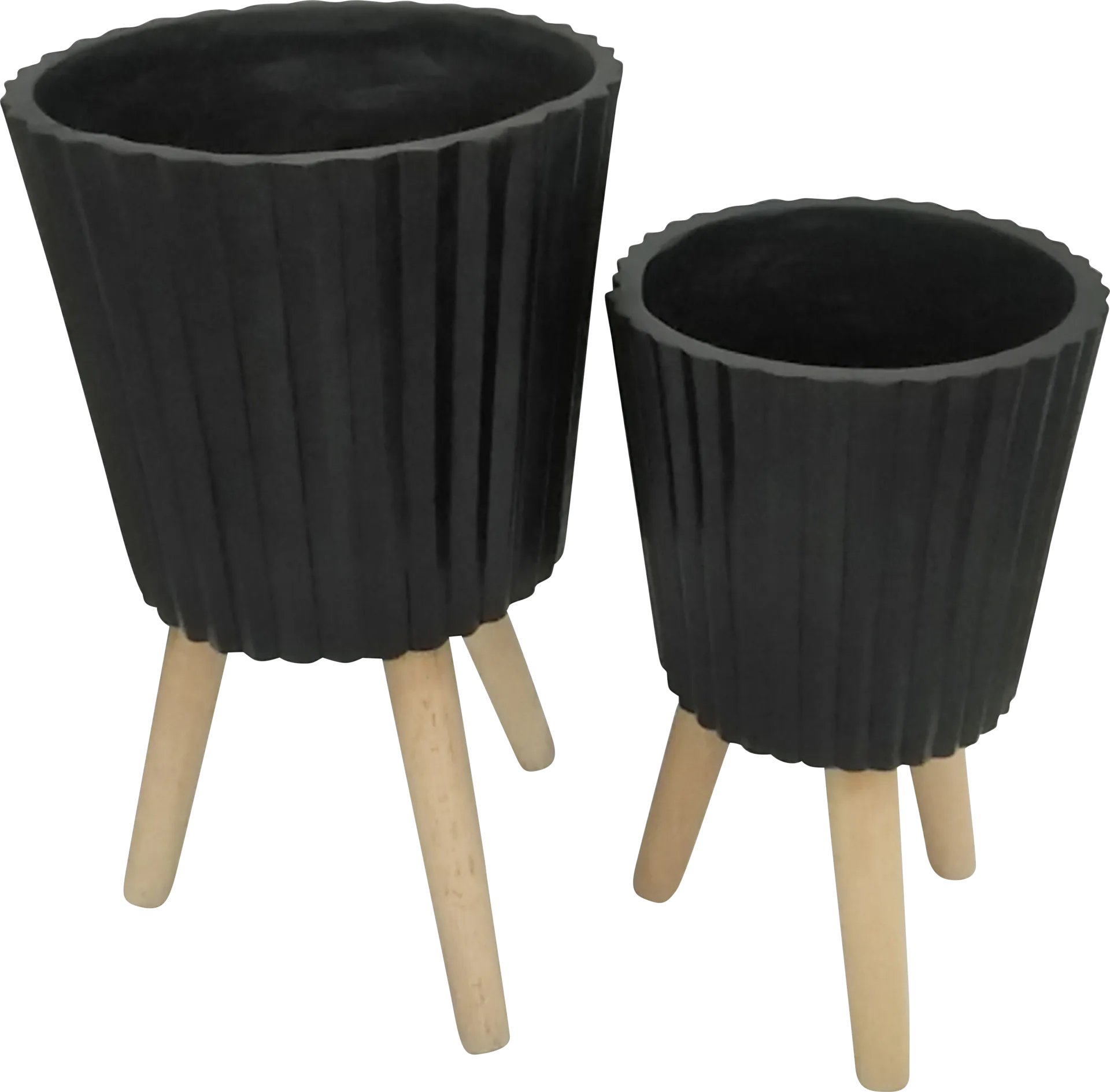 Weirton Black Planter, Set of 2 - Image 1