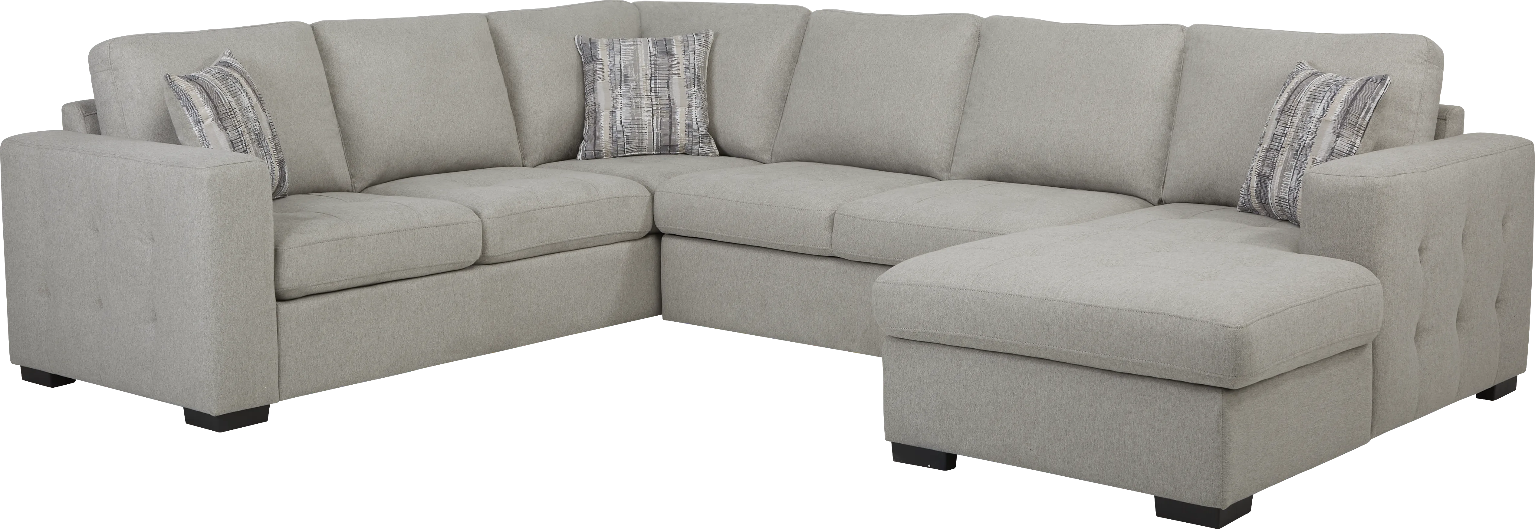 Kirkwell Gray 3 Pc Sleeper Sectional - Thumbnail - Image 1