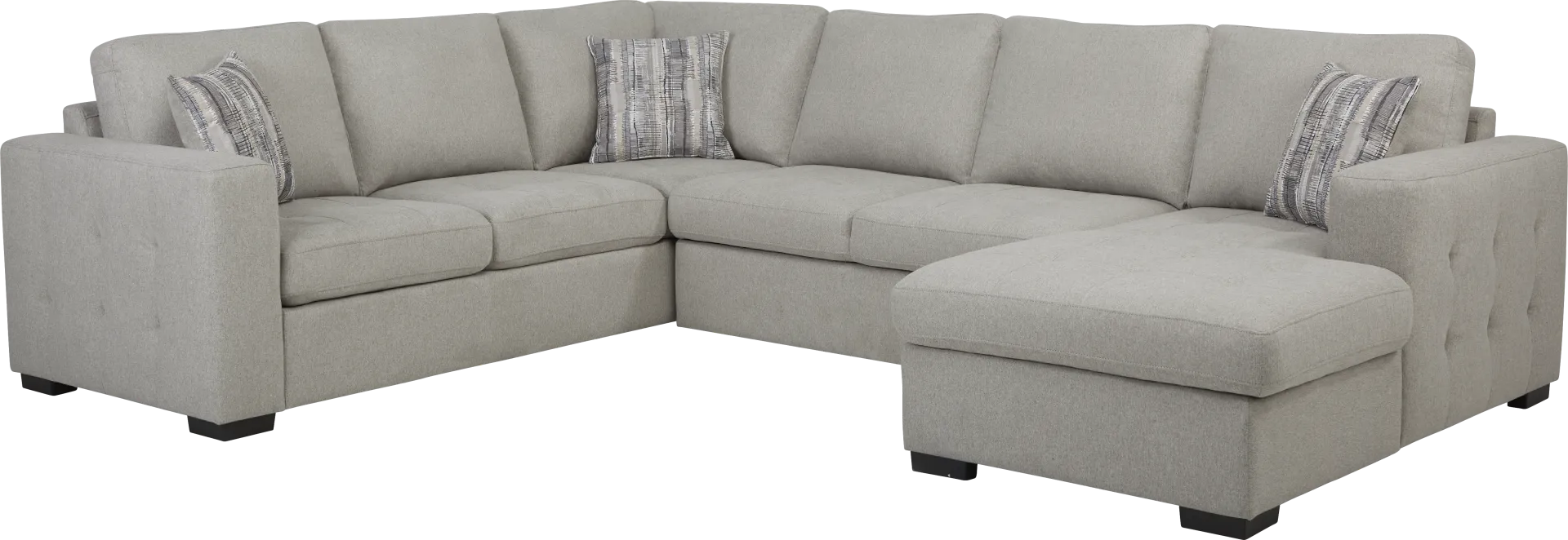 Kirkwell Gray 3 Pc Sleeper Sectional - Image 1