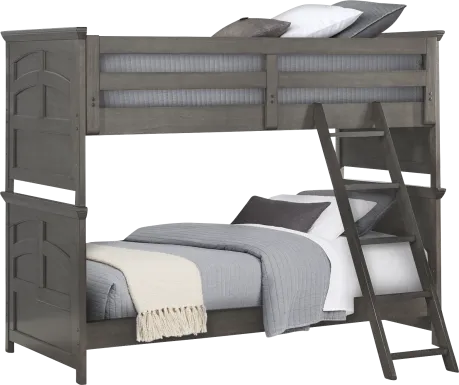 Kids Santa Cruz Gray Twin/Twin Bunk Bed