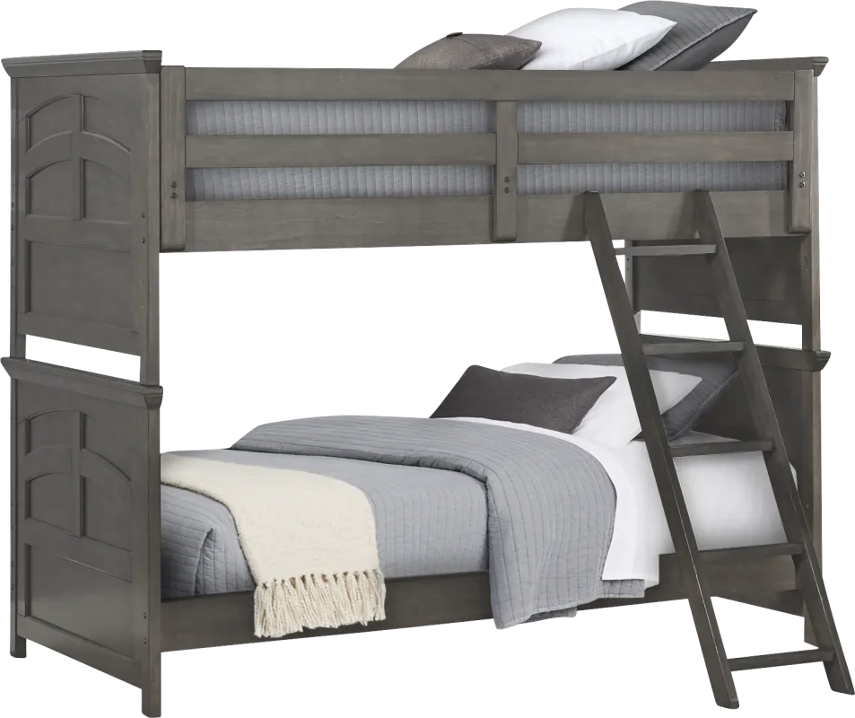 Kids Santa Cruz Gray Twin/Twin Bunk Bed
